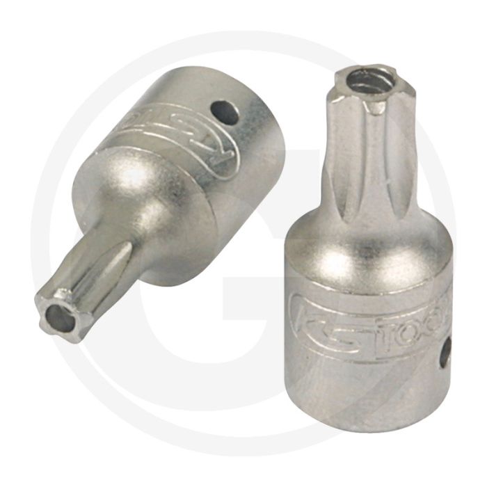 Ks tools 1/4" bit-dopsleutel voor vijfster-schroeven ts met boring, ts27 - 5-sterprofiel met boring