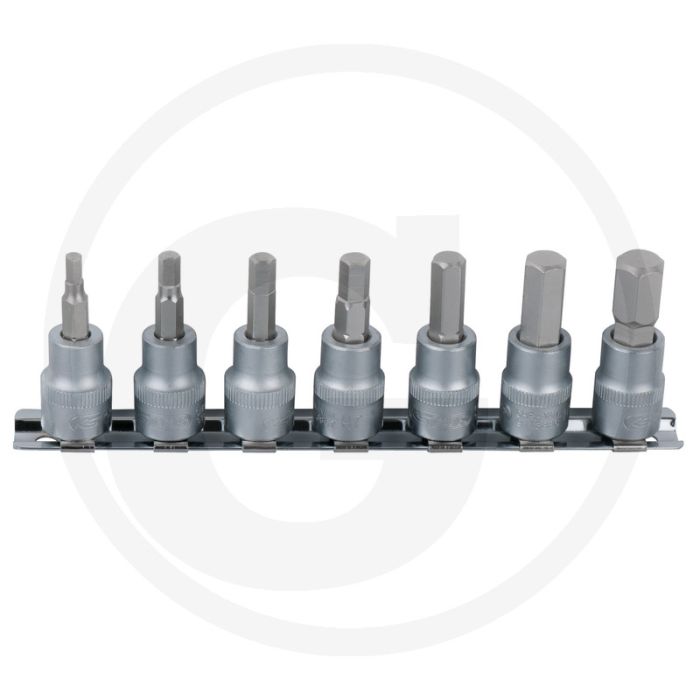 Ks tools 1/4" bit-dopsleutelset binnenzeskant, 7-dlg, 2, 5-8mm - chrom vanadium, din 7422