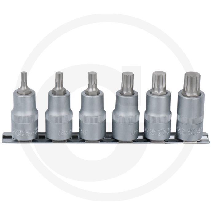 Ks tools 1/4" bit-dopsleutelset xzn, 6-dlg, m4-m10 - chroom vanadium, 160g