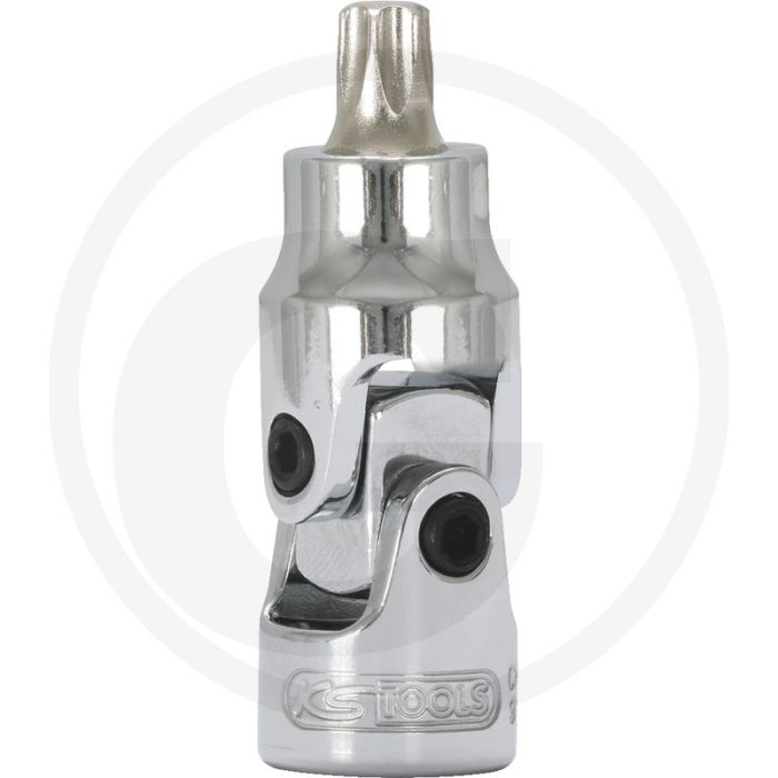 Ks tools bit-dopsleutel tx 1/4" m.gewricht t27 - korte bouw, hoogglans verchroomd Ks tools bit-dopsleutel tx 1/4" m.gewricht t27 - korte bouw, hoogglans verchroomd