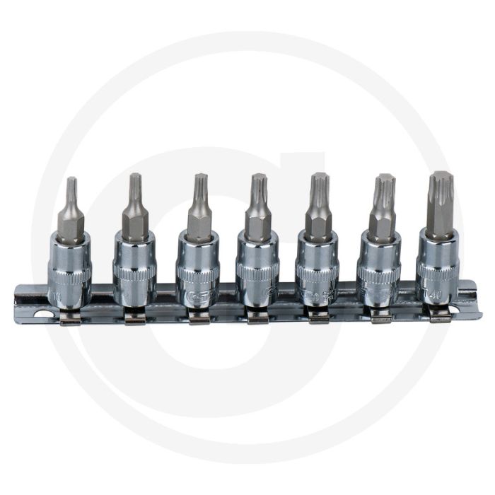 Ks tools 1/4" chromeplus® bit-dopsleutelset voor tx-schroeven, 7-delig, t10-t40 - chroom vanadium, matt satiniert Ks tools 1/4" chromeplus® bit-dopsleutelset voor tx-schroeven, 7-delig, t10-t40 - chroom vanadium, matt satiniert