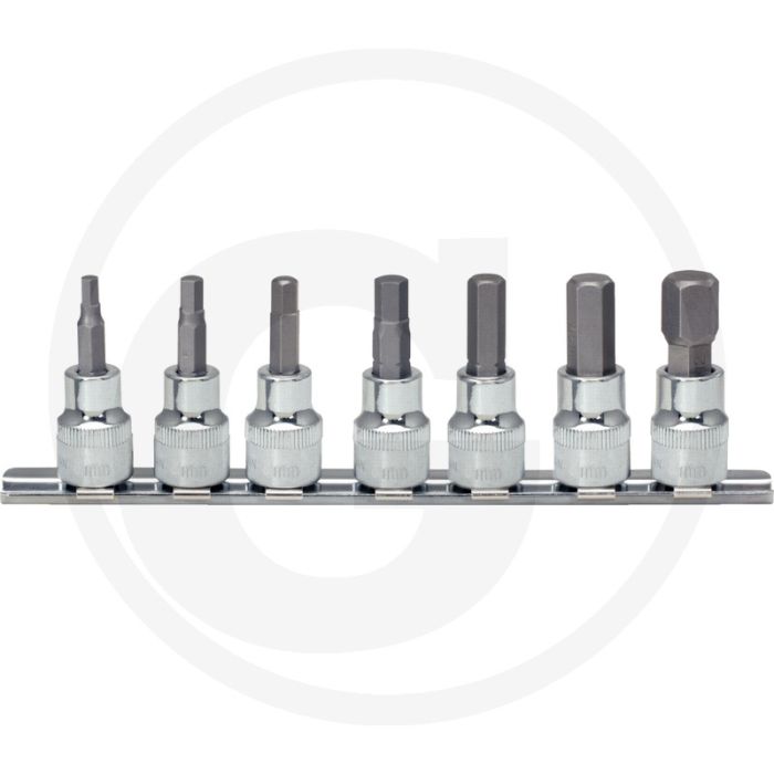 Ks tools 1/4" chromeplus bit-dopsleutelset, binnenzeskant, 7-dlg, 2,5-8mm, chroom vanadium Ks tools 1/4" chromeplus bit-dopsleutelset, binnenzeskant, 7-dlg, 2,5-8mm, chroom vanadium