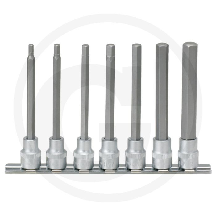 Ks tools 3/8" Bit-Satz für Innensechskantschrauben, lang, 7-teilig, 4-12 mm, Chrom-Vanadium Ks tools 3/8" Bit-Satz für Innensechskantschrauben, lang, 7-teilig, 4-12 mm, Chrom-Vanadium