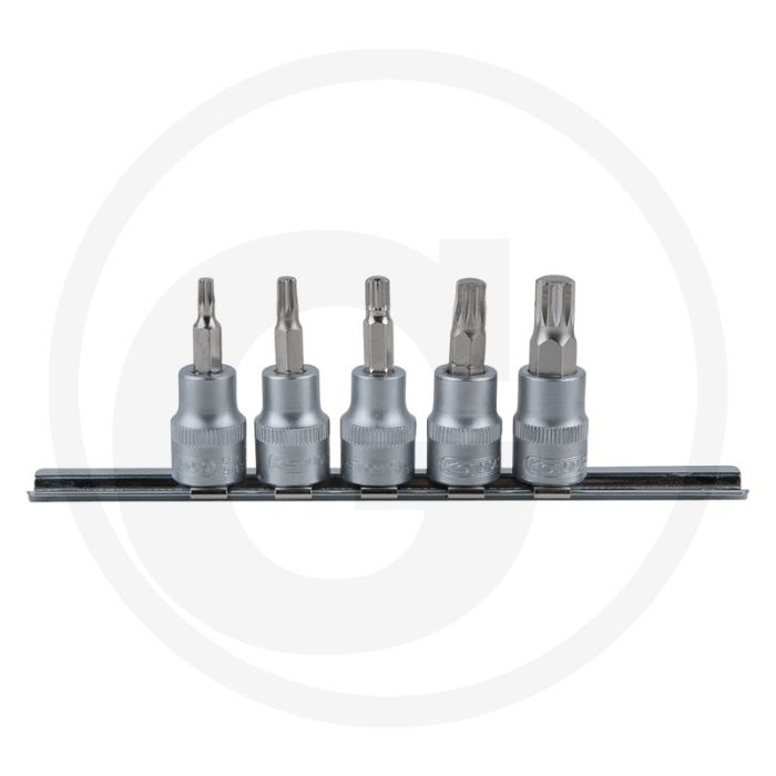 Ks tools set 3/8" bit-dopsleutels xzn, 5-dlg, m4-m10, chrom vanadium, 140x60x25mm Ks tools set 3/8" bit-dopsleutels xzn, 5-dlg, m4-m10, chrom vanadium, 140x60x25mm