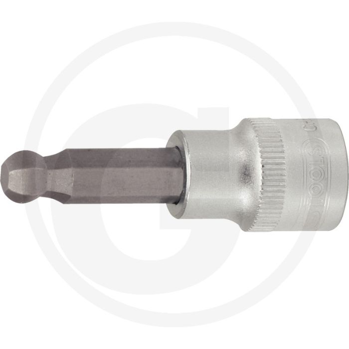 Ks tools 3/8" bit-dopsleutel voor binnenzeskant-schroeven met kogelkop, 3 mm - chroom vanadium Ks tools 3/8" bit-dopsleutel voor binnenzeskant-schroeven met kogelkop, 3 mm - chroom vanadium