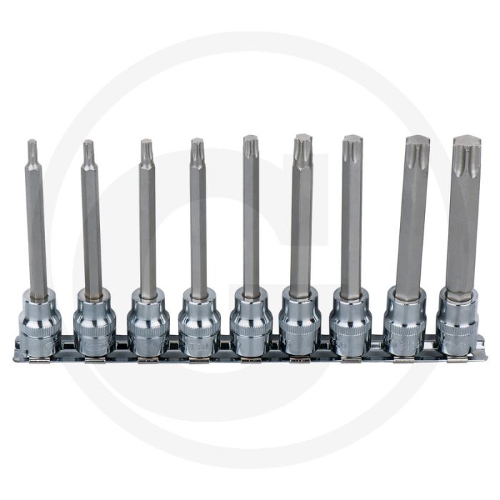 Ks tools 3/8" chromeplus® bit-dopsleutelset voor tx-schroeven, lang, 9-delig, t20-t60 - lange uitvoering, hoogglans verchroomd Ks tools 3/8" chromeplus® bit-dopsleutelset voor tx-schroeven, lang, 9-delig, t20-t60 - lange uitvoering, hoogglans verchroomd