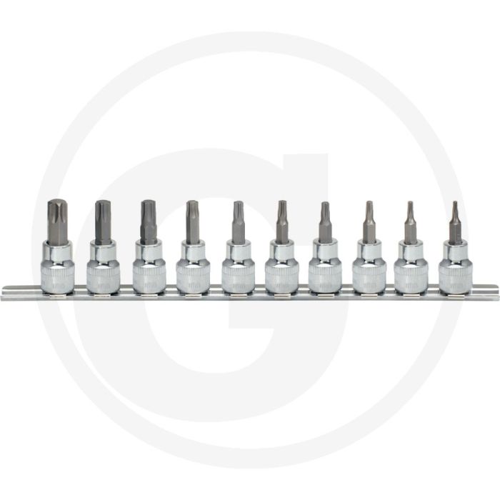 Ks tools 3/8" chromeplus® bit-dopsleutelset voor tx-schroeven, 10-delig, t10-t55 - hoogglans verchroomd, chroom vanadium - 229x74x30mm Ks tools 3/8" chromeplus® bit-dopsleutelset voor tx-schroeven, 10-delig, t10-t55 - hoogglans verchroomd, chroom vanadium - 229x74x30mm