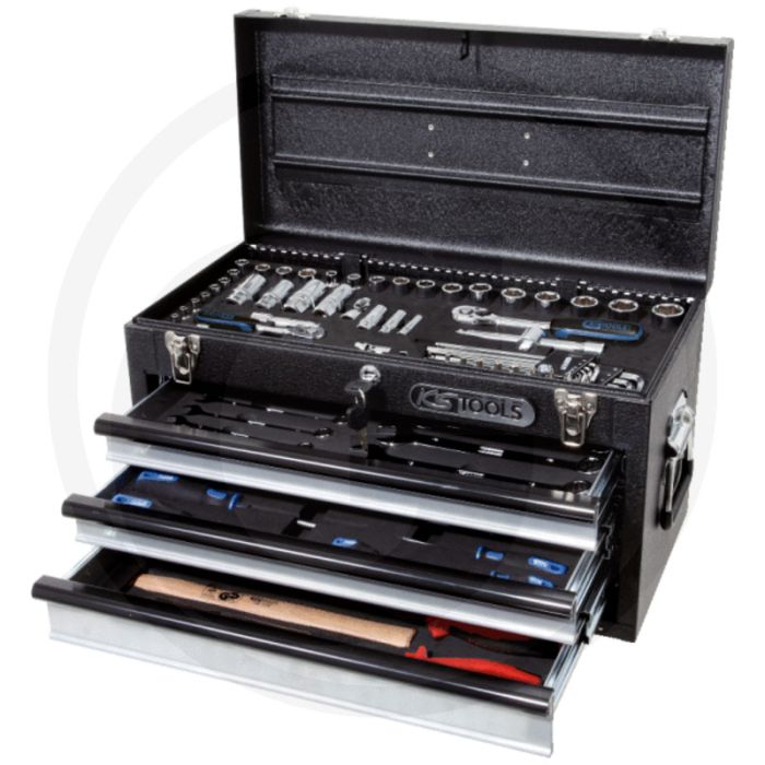Ks tools 1/4"+1/2" chromeplus® universele-gereedschapset, 99-delig - zentralverriegelung, chrom vanadium Ks tools 1/4"+1/2" chromeplus® universele-gereedschapset, 99-delig - zentralverriegelung, chrom vanadium