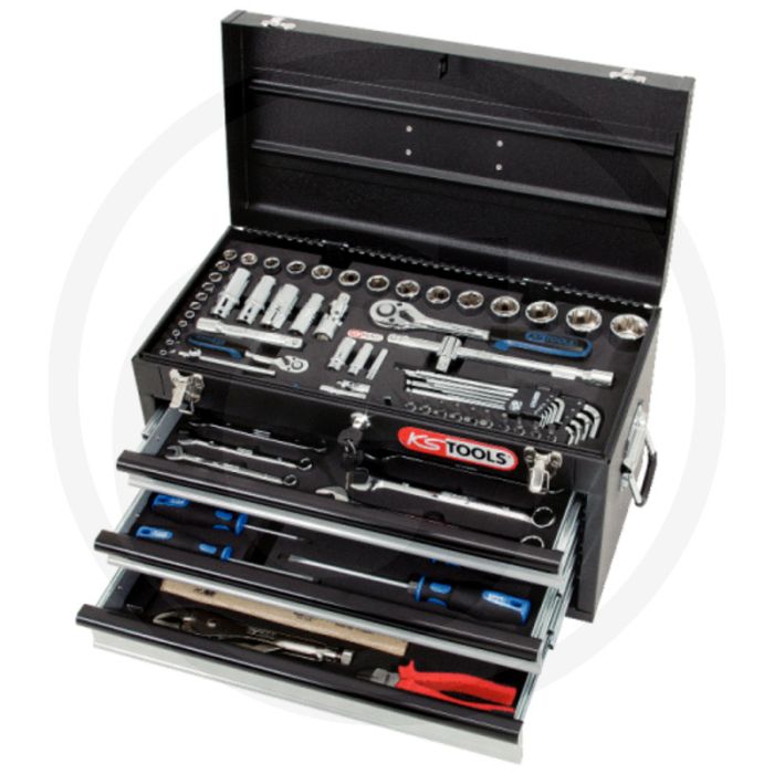 Ks tools 1/4"+3/8" chromeplus® universele-gereedschapset, 99-delig - stabiele staalblech-werkzeugtruhe Ks tools 1/4"+3/8" chromeplus® universele-gereedschapset, 99-delig - stabiele staalblech-werkzeugtruhe