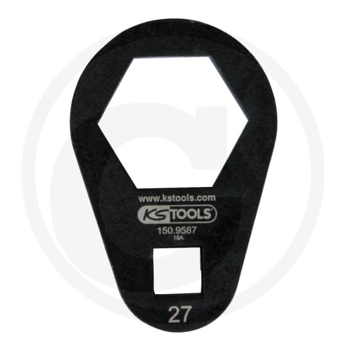 Ks tools 3/8" einsteck-ringschlüssel, extra flach, 27 mm - ideal für schwer zugängliche schrauben und Ölfilterdeckel