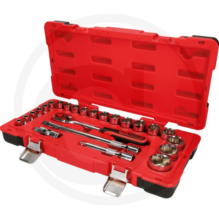 Ks tools 1/2" chromeplus steckschlüssel-satz, 24-tlg. - 72 tanden, umschaltbar
