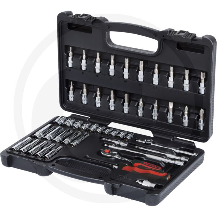 Ks tools Jeu de clés à douilles 1/4" chromeplus®, 47 pièces - flanktraction-profil - chrome vanadium