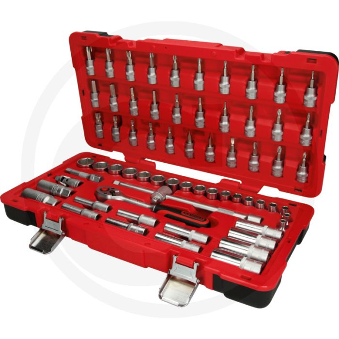 Ks tools 3/8" steckschlüssel-satz, 66-tlg. - flanktraction-profil, 72 zähne, umschaltbar Ks tools 3/8" steckschlüssel-satz, 66-tlg. - flanktraction-profil, 72 zähne, umschaltbar