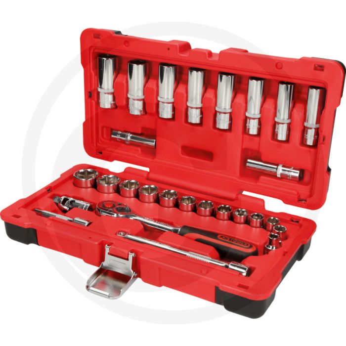 Ks tools steckschlüsselsatz 3/8", 27-tlg. - 6-kant, flanktraction-profil, chrom vanadium Ks tools steckschlüsselsatz 3/8", 27-tlg. - 6-kant, flanktraction-profil, chrom vanadium