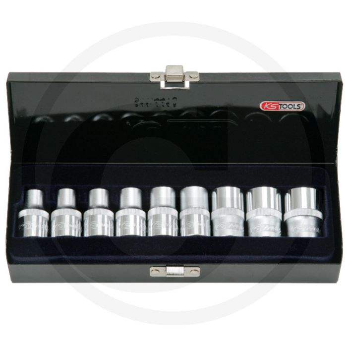 Ks tools 1/2" tx-e steckschlüsselsatz, 9-teilig, e10-e24, torx® e-profile, 38 mm lang Ks tools 1/2" tx-e steckschlüsselsatz, 9-teilig, e10-e24, torx® e-profile, 38 mm lang