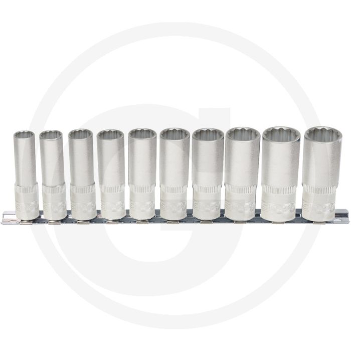 Ks tools 1/2" 12er-Steckschlüsselsatz, lang, 10-teilig, 10-21 mm - Chrom-Vanadium, matt satiniert Ks tools 1/2" 12er-Steckschlüsselsatz, lang, 10-teilig, 10-21 mm - Chrom-Vanadium, matt satiniert