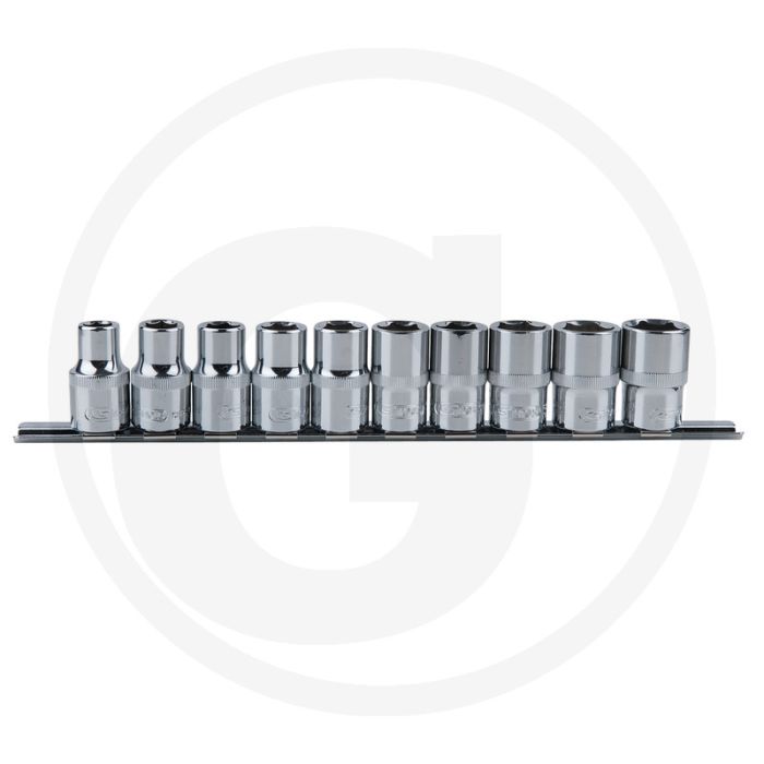 Ks tools 1/2" Chrom-Plus-Steckschlüsselsatz, Sechskant, 10-teilig mit Flankenschutz-Profil