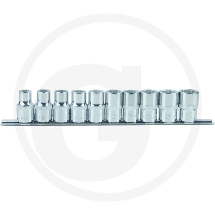 Ks tools 1/2" Chrom-Plus Steckschlüsselsatz, zwölfeckig, 10-teilig 10-19mm - flanktraction-profil