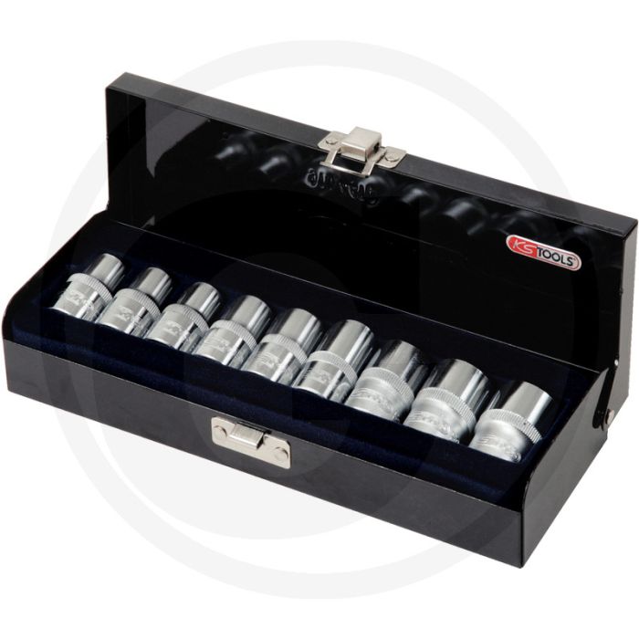 Ks tools 1/2" chromeplus® dopsleutel tx-e-satz, 9-delig, e10-e24 - hoogglans verchroomd, van chroom vanadium - in stabiele stalen koffer Ks tools 1/2" chromeplus® dopsleutel tx-e-satz, 9-delig, e10-e24 - hoogglans verchroomd, van chroom vanadium - in stabiele stalen koffer