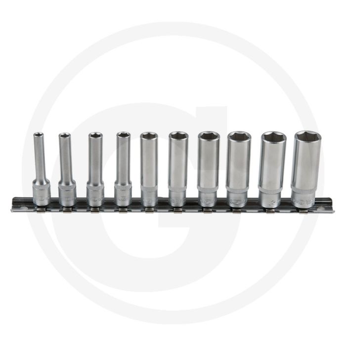 Ks tools 1/4" classic dopsleutelset, zeskant lang, 10-delig, 4-13 mm - flanktraction-profil Ks tools 1/4" classic dopsleutelset, zeskant lang, 10-delig, 4-13 mm - flanktraction-profil