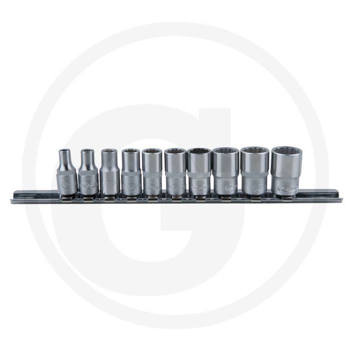 Ks tools 1/4" dopsleutelset, twaalfkant, 10-dlg. met flanktraction-profil Ks tools 1/4" dopsleutelset, twaalfkant, 10-dlg. met flanktraction-profil