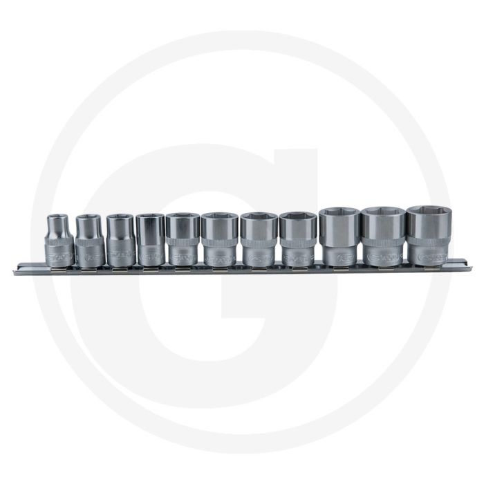 Ks tools 3/8" classic dopsleutelset, zeskant, 11-dlg, 8-19mm, flanktraction-profil