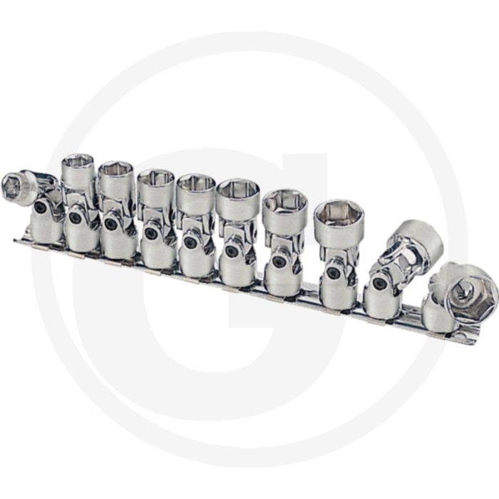 Ks tools 3/8" Classic Steckschlüsselsatz, Sechskant mit Gelenk, 10-teilig, 10-19 mm - flexibel und langlebig