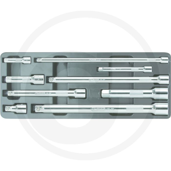 Ks tools chromeplus verlengstukset, 9-dlg. - din 3123 / iso 3316 - 1/4" - 1/2" Ks tools chromeplus verlengstukset, 9-dlg. - din 3123 / iso 3316 - 1/4" - 1/2"