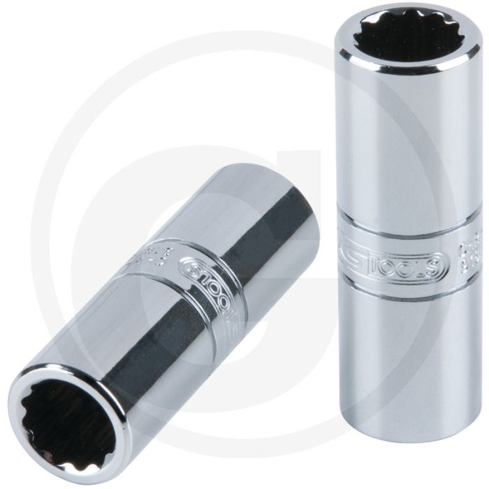 Ks tools 1/2" chromeplus® zündkerzen-stecknuss, 14 mm - lange ausführung, hochglanz verchromt
