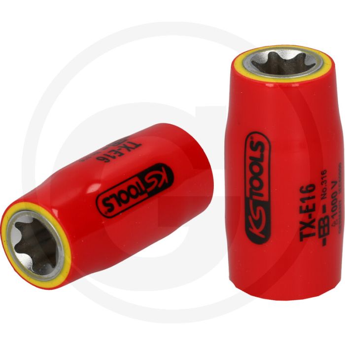 Ks tools 1/2" tx-stern-e-stecknuss mit schutzisolierung, e1 - vde-gecertificeerd, e-torx® e18, 1000v Ks tools 1/2" tx-stern-e-stecknuss mit schutzisolierung, e1 - vde-gecertificeerd, e-torx® e18, 1000v