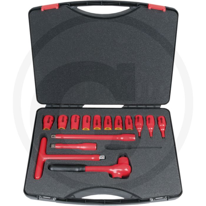 Ks tools 1/2” geïsoleerde dopsleutelset, 15-delig - tauchisolierung nach iec 60900