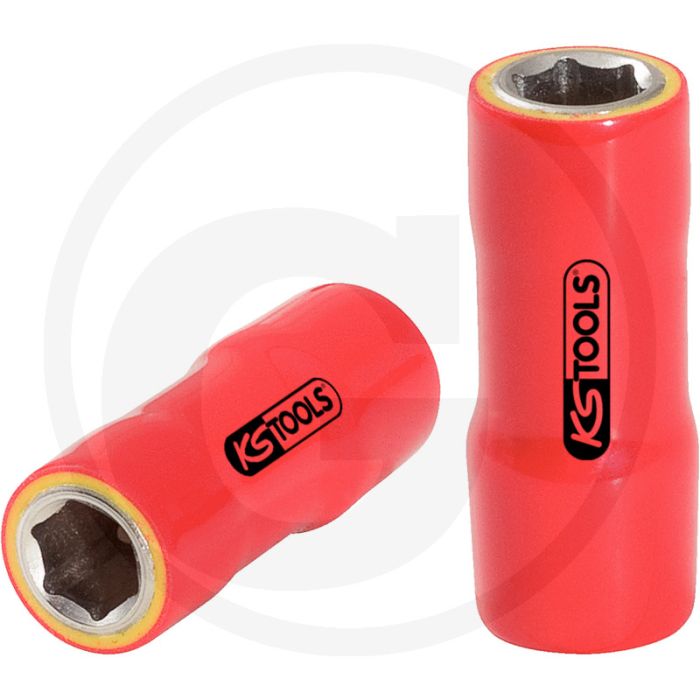 Ks tools 1/4” geïsoleerde dopsleutel, 12 mm - 6-kant, din 7448, iec 60900, chrom vanadium Ks tools 1/4” geïsoleerde dopsleutel, 12 mm - 6-kant, din 7448, iec 60900, chrom vanadium