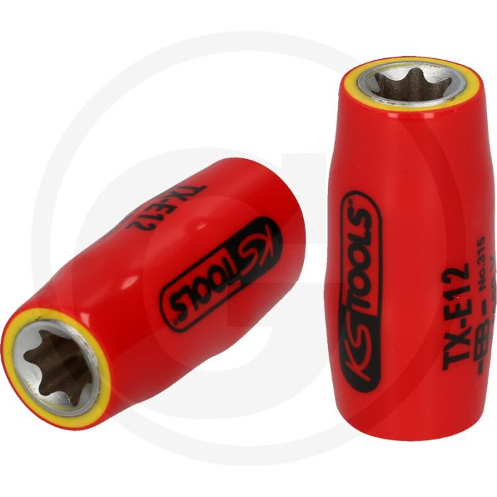 Ks tools 3/8" tx-stern-e-stecknuss mit schutzisolierung, e1 - e16 vde-gecertificeerd met 1000v Ks tools 3/8" tx-stern-e-stecknuss mit schutzisolierung, e1 - e16 vde-gecertificeerd met 1000v