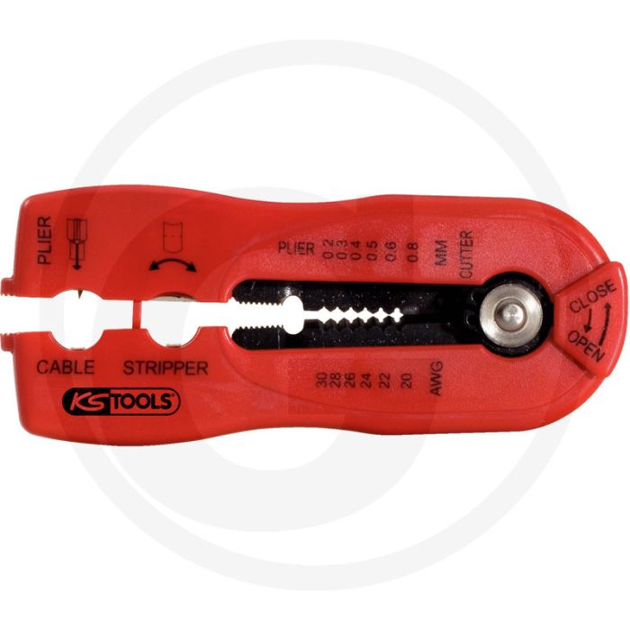 Ks tools multifunktions-abisolierwerkzeug, 0,2-0,8 mm, mit rund- und längsschnittfunktion Ks tools multifunktions-abisolierwerkzeug, 0,2-0,8 mm, mit rund- und längsschnittfunktion