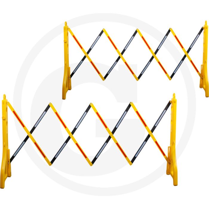Ks tools schaarafzetting met reflectoren, hoogte: 960 mm, breedte verstelbaar van: 240 mm tot 2.500 mm, set van 2 stuks - breedte variabel verstelbaar Ks tools schaarafzetting met reflectoren, hoogte: 960 mm, breedte verstelbaar van: 240 mm tot 2.500 mm, set van 2 stuks - breedte variabel verstelbaar