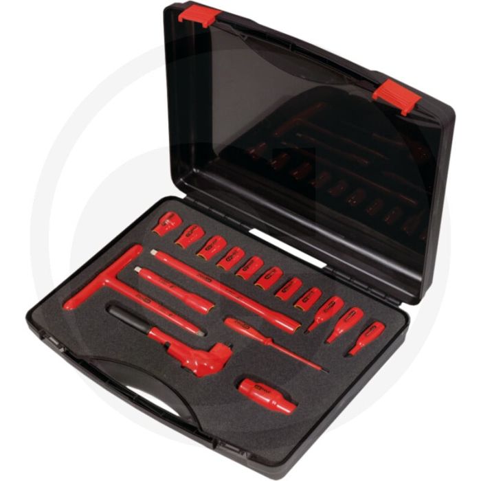 Jeu de clés à douille isolées Ks Tools 3/8”, 16 pièces - VDE, 440 mm, 32 dents Jeu de clés à douille isolées Ks Tools 3/8”, 16 pièces - VDE, 440 mm, 32 dents