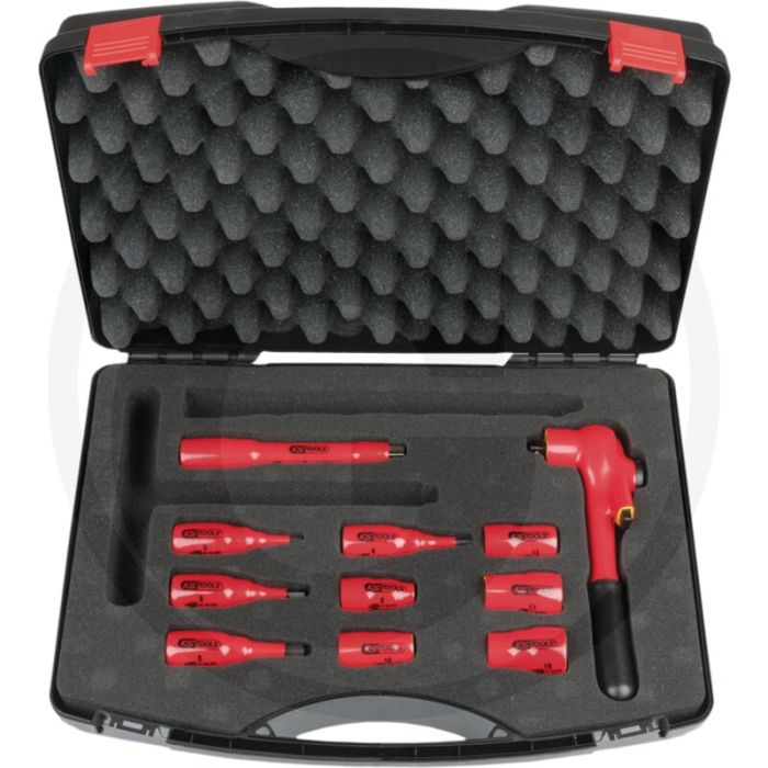 Jeu de clés à douille isolées Ks Tools 3/8”, 11 pièces - VDE, 32 dents, 1 800 g Jeu de clés à douille isolées Ks Tools 3/8”, 11 pièces - VDE, 32 dents, 1 800 g