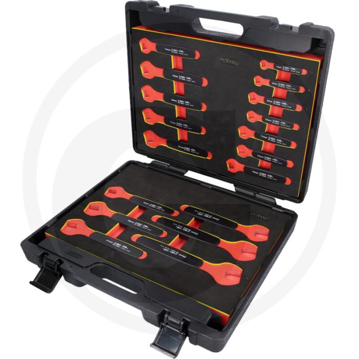 Ks tools maulschlüssel-satz m: isolierung 18-tlg. sw 7-24, iec 60900, 15° maulstellung Ks tools maulschlüssel-satz m: isolierung 18-tlg. sw 7-24, iec 60900, 15° maulstellung