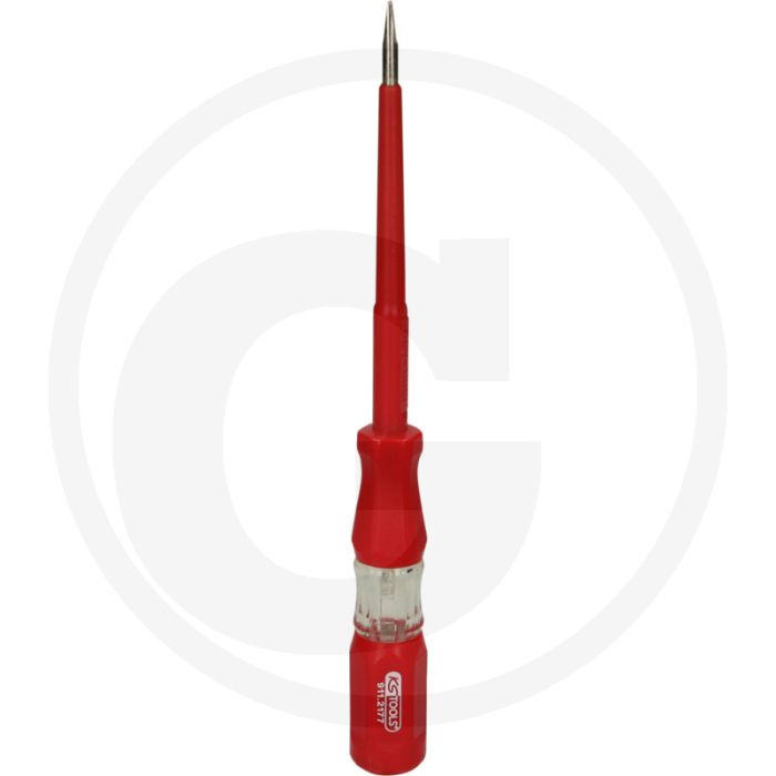 Ks tools spanningstester, geïsoleerd 100 - 500 v | 180 mm - vernickelde klinge met sichtfenster