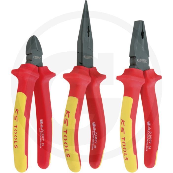 Ks tools ergotorque® vde zangensatz, 3-teilig, 1.000 volt gs, 2-Komponenten-griff