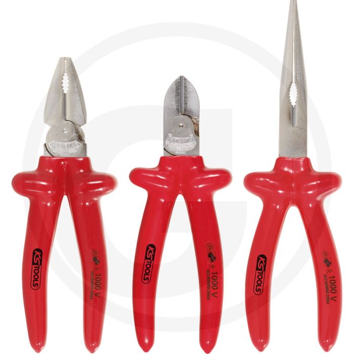 Ks tools classic 1.000 v tangenset - 3-delig, dompelgeïsoleerde handgreep Ks tools classic 1.000 v tangenset - 3-delig, dompelgeïsoleerde handgreep