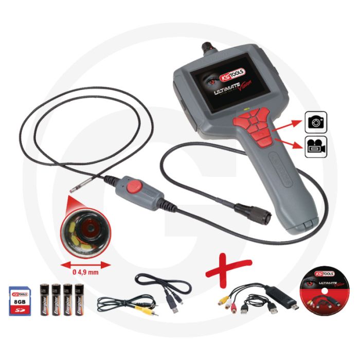 Ks tools ultimatevision master videoskop-satz Ø 4,9 mm - multifunctionele videoscoopset met 8 gb sd-kaart Ks tools ultimatevision master videoskop-satz Ø 4,9 mm - multifunctionele videoscoopset met 8 gb sd-kaart