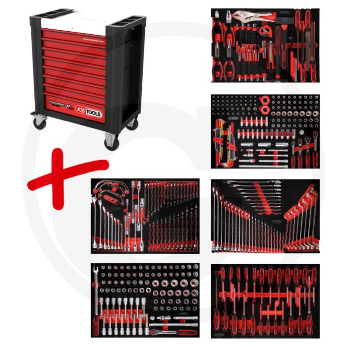 Ks tools werkstattwagen p10 met 399 werkzeugen - schwarz-rot, 104570g Ks tools werkstattwagen p10 met 399 werkzeugen - schwarz-rot, 104570g