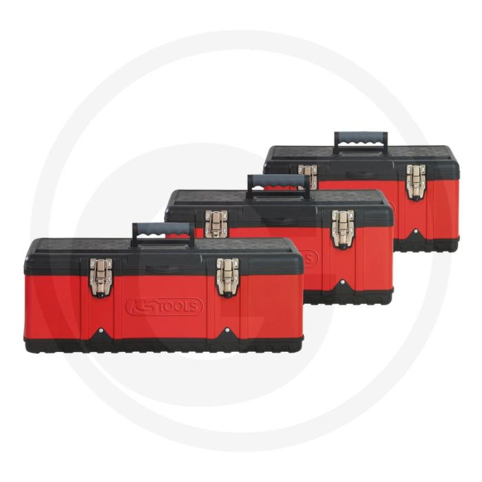 Ensemble de coffrets à outils Ks Tools en plastique et tôle d'acier, 3 pièces - capacité de charge jusqu'à 30 kg Ensemble de coffrets à outils Ks Tools en plastique et tôle d'acier, 3 pièces - capacité de charge jusqu'à 30 kg