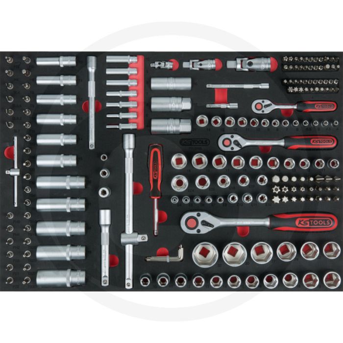 Ks tools 1/4+3/8+1/2" steckschlüssel-satz 195tlg. met 1/1 systemeinlage Ks tools 1/4+3/8+1/2" steckschlüssel-satz 195tlg. met 1/1 systemeinlage