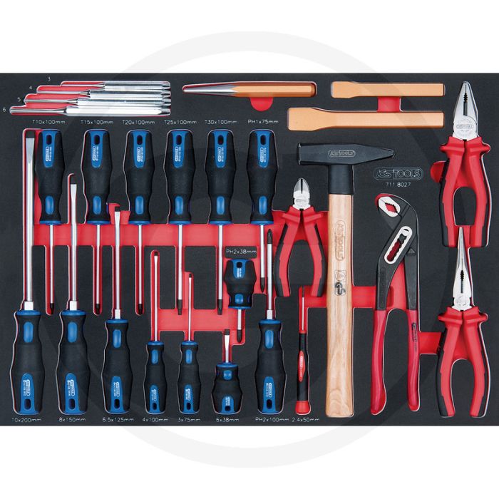Ks tools set scs tangen en schroevendraaiers, 27-dlg. - olie- en chemischbestendig - 564,0 mm