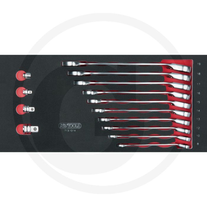 Ks tools set scs gearplus ratel ringsleutels, 14-dlg - 1/3 systemeinlage Ks tools set scs gearplus ratel ringsleutels, 14-dlg - 1/3 systemeinlage
