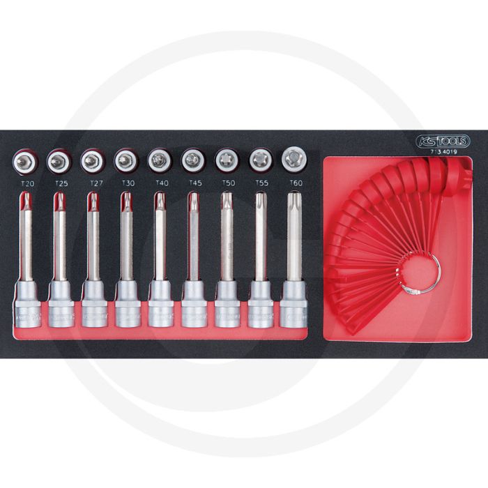 Ks tools 1/2" Bit-Steckschlüsselsatz, 26-teilig, 1/3 systee - hochwertiger Schaumstoffeinsatz