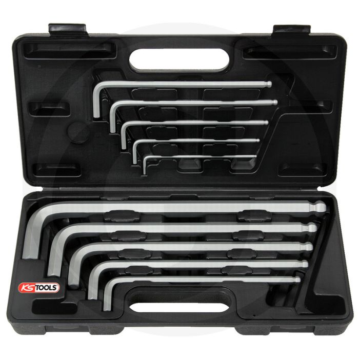Ks tools classic kogelkop-binnenzeskant haakse stiftsleutelset, extra lang, 10-delig, 3-17 mm, voor moeilijk bereikbare schroeven Ks tools classic kogelkop-binnenzeskant haakse stiftsleutelset, extra lang, 10-delig, 3-17 mm, voor moeilijk bereikbare schroeven