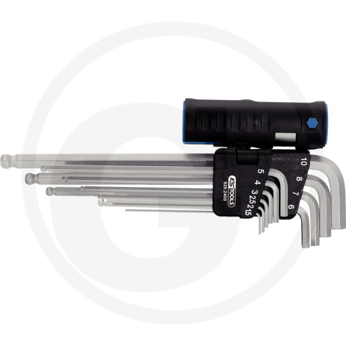Ks tools classic 3 in 1 kogelkop-binnenzeskant-winkelstiftschlüssel-satz, extra lang, 10-delig, 1,5-10 mm - ideaal voor moeilijk bereikbare schroeven Ks tools classic 3 in 1 kogelkop-binnenzeskant-winkelstiftschlüssel-satz, extra lang, 10-delig, 1,5-10 mm - ideaal voor moeilijk bereikbare schroeven